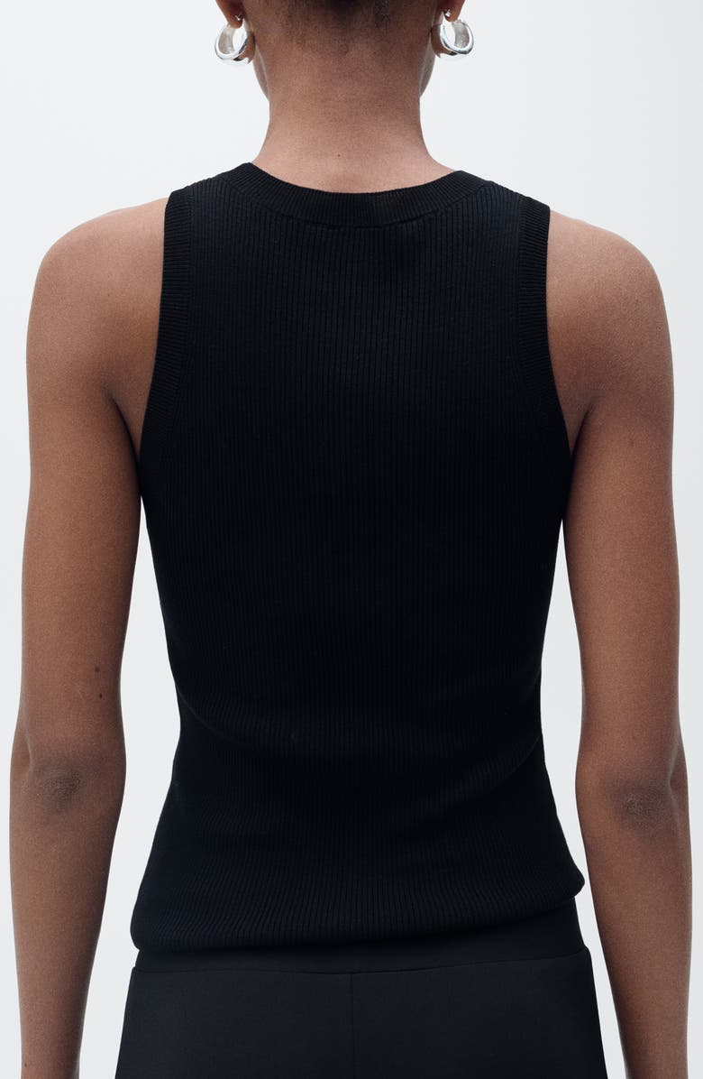 MANGO Karl Rib Tank, Alternate, color, Black