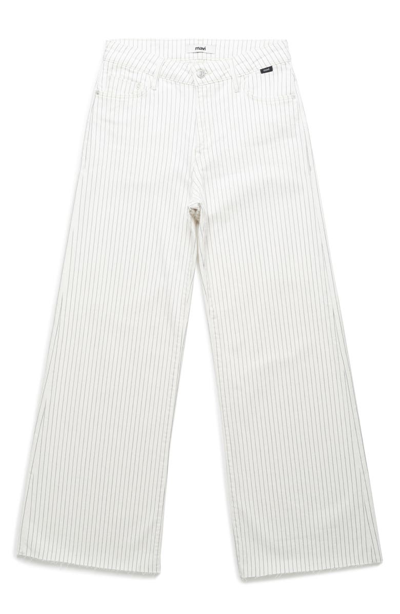 Mavi Jeans Paloma Stripe Flare Jeans, Alternate, color, Off-White Stripe Den