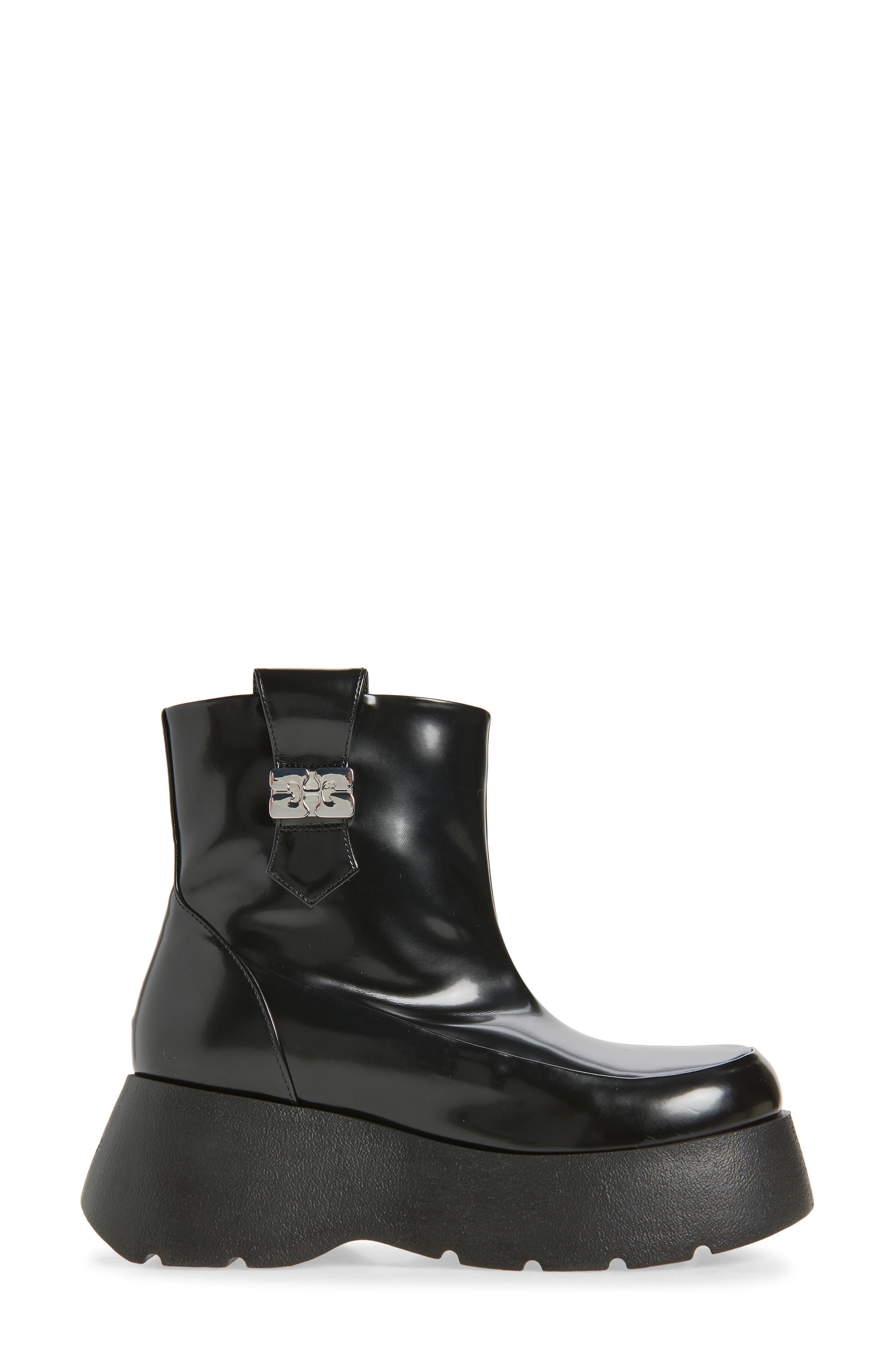 Ganni Kat Platform Bootie, Alternate, color, Black