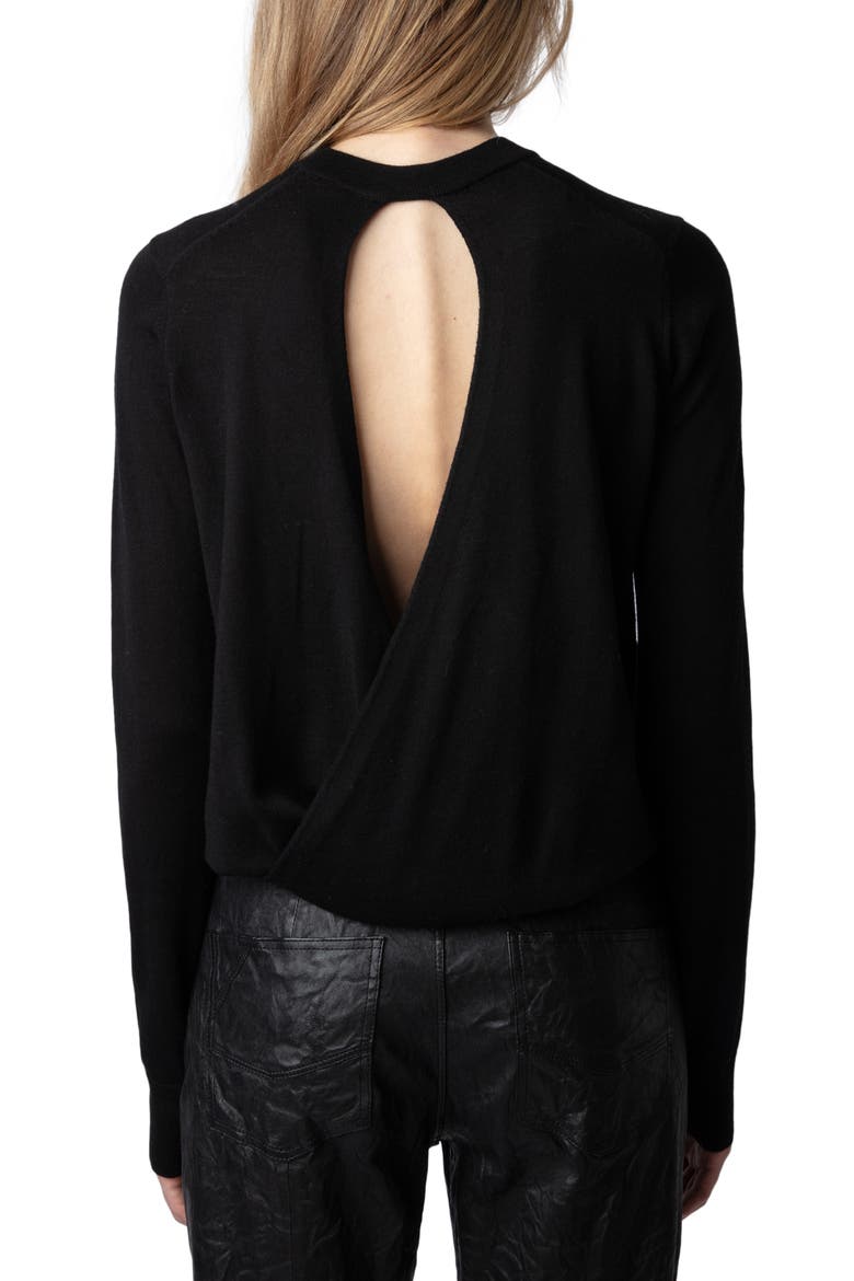 Emma Wool Crewneck Sweater, Alternate, color, NOIR