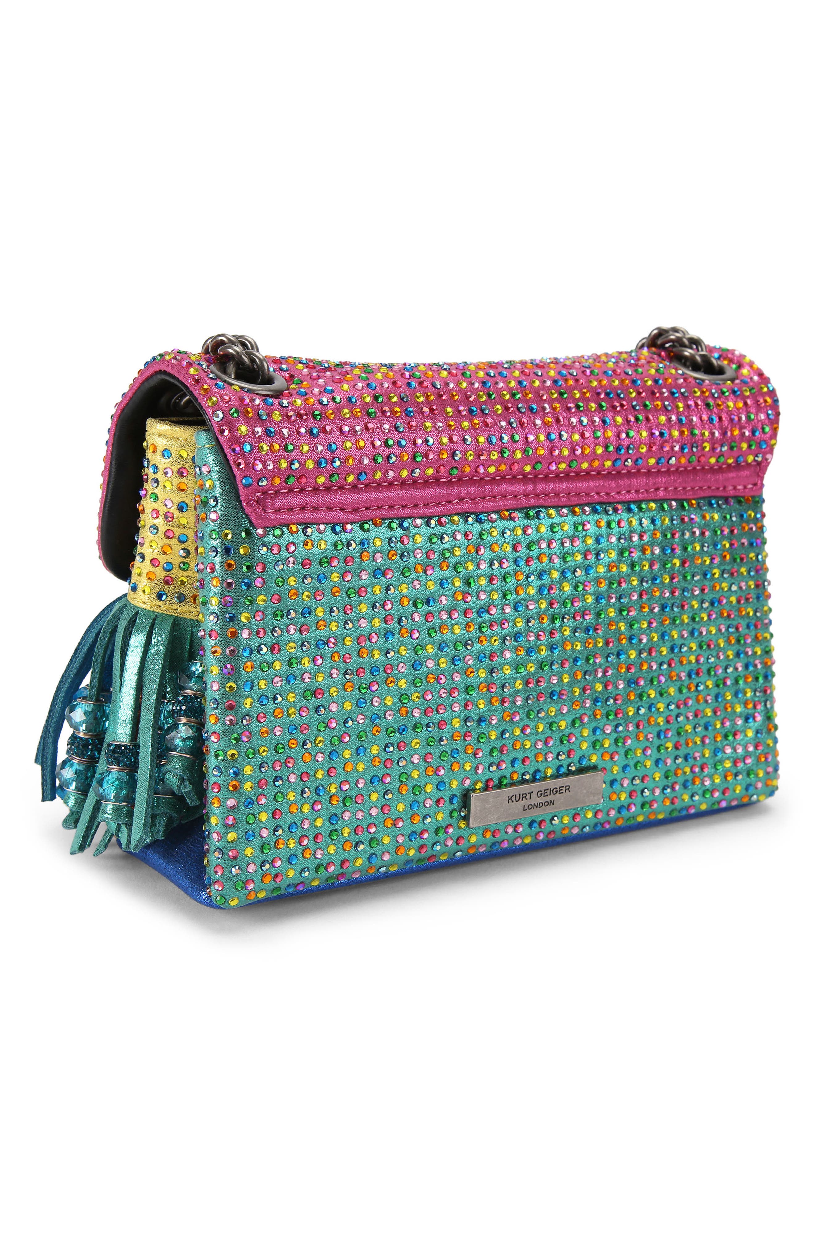Kurt Geiger London Mini Kensington Fringe Shoulder Bag, Alternate, color, Open Miscellaneous