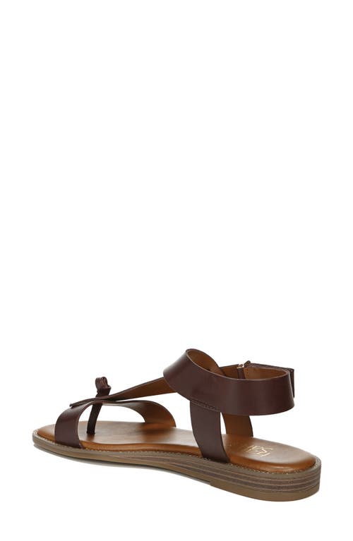 Franco Sarto Glenni Sandals Women's Dark Brown Leather Open Toe Strappy Gal150 In Brown