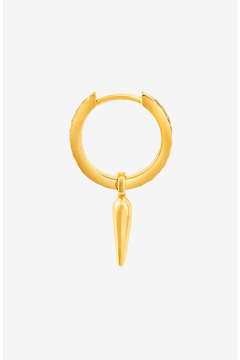 Men's Single Hammered Raindrop Charm Story Hoop, Main, color, Yellow Gold Vermeil