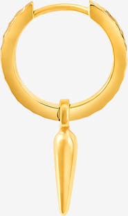 Dower & Hall Men's Single Hammered Raindrop Charm Story Hoop