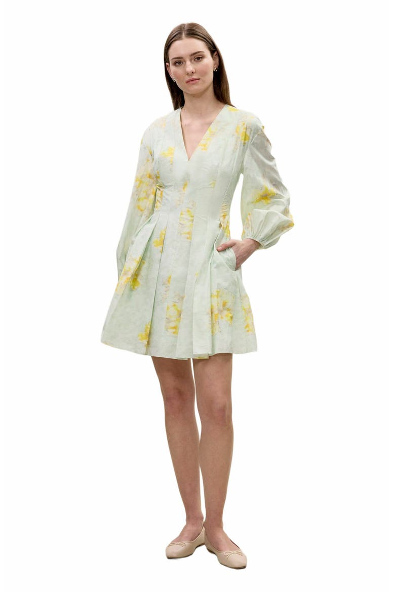 Yara Poplin Dress, Main, color, SAGE COMBO