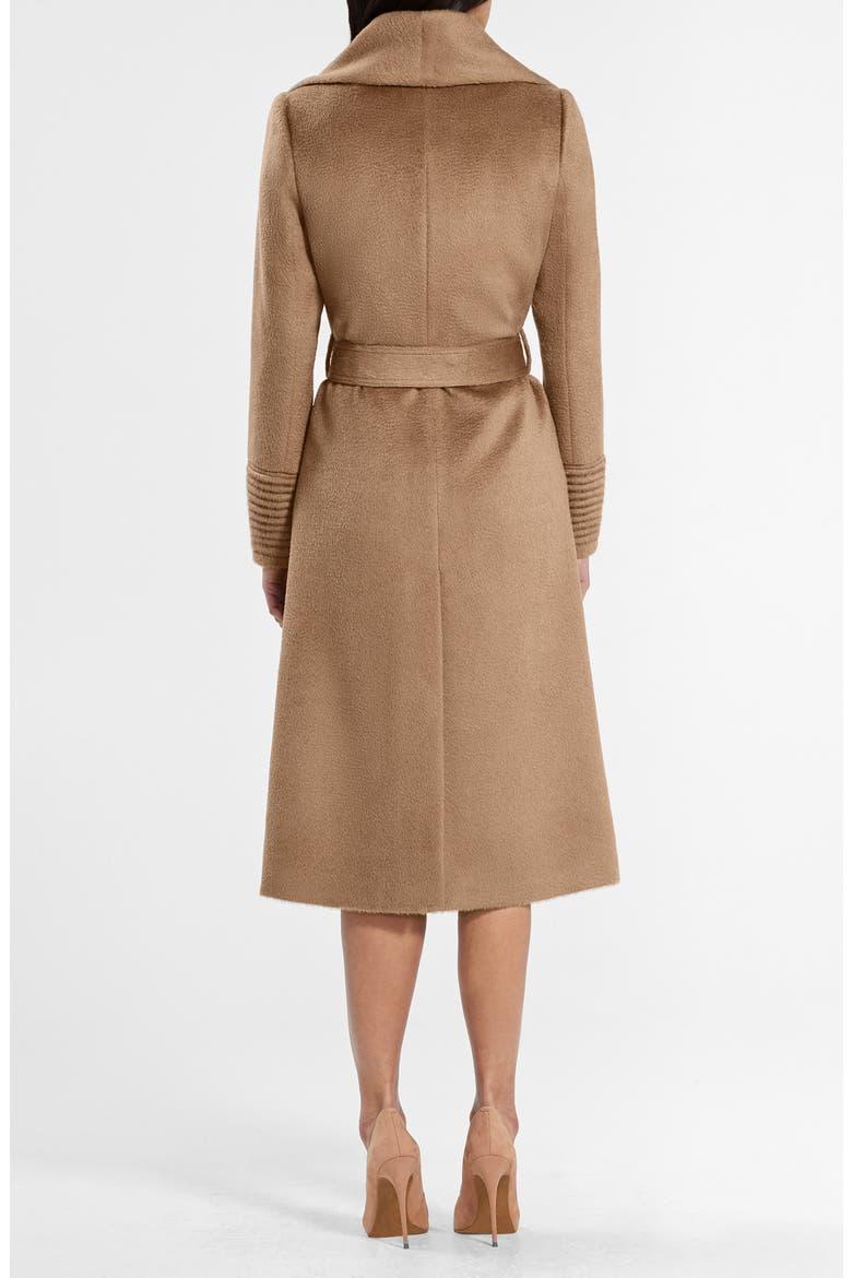 Shawl Collar Alpaca & Wool Longline Wrap Coat, Alternate, color, DARK CAMEL