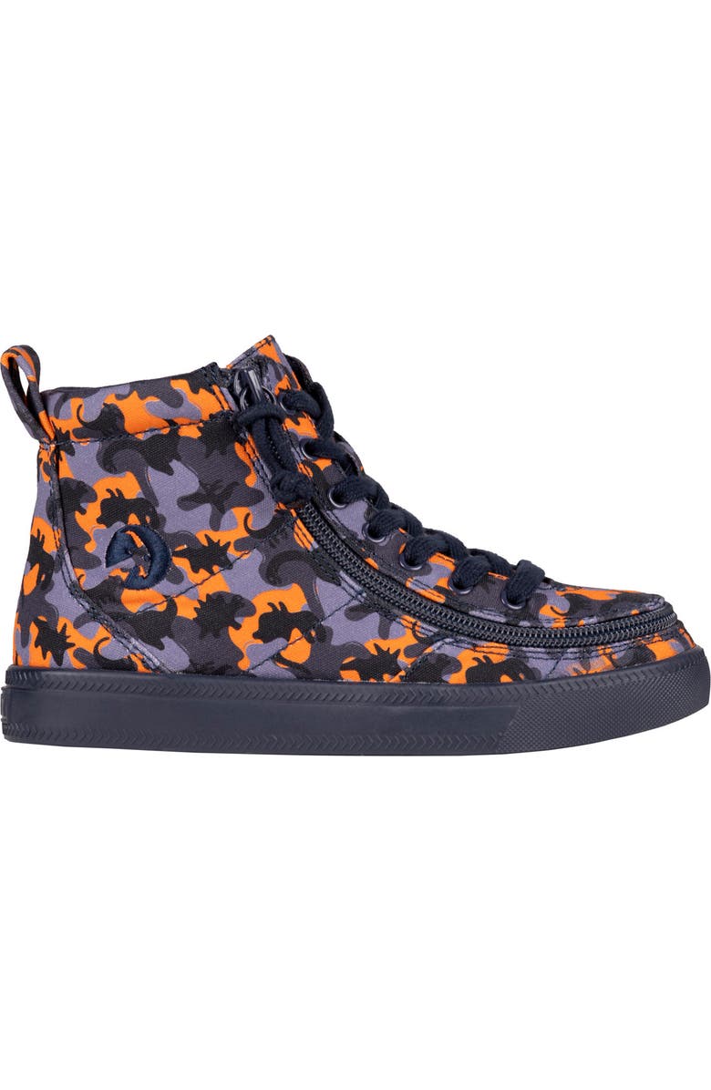 BILLY Footwear Kids' Dino Canvas High Top Sneaker, Alternate, color, Orange Dino