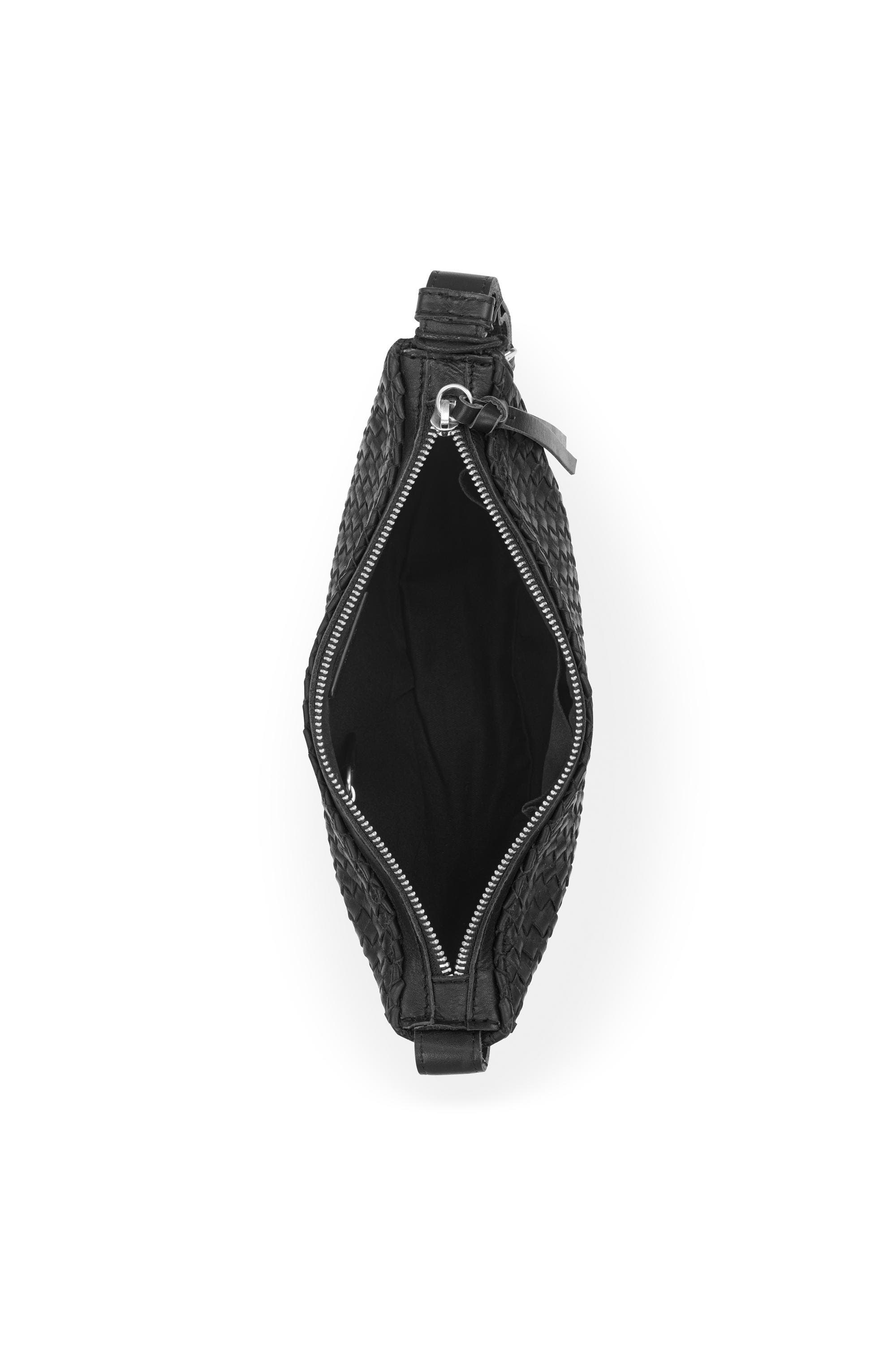 The Sak Tess Sling Leather Bag, Alternate, color, Woven Black