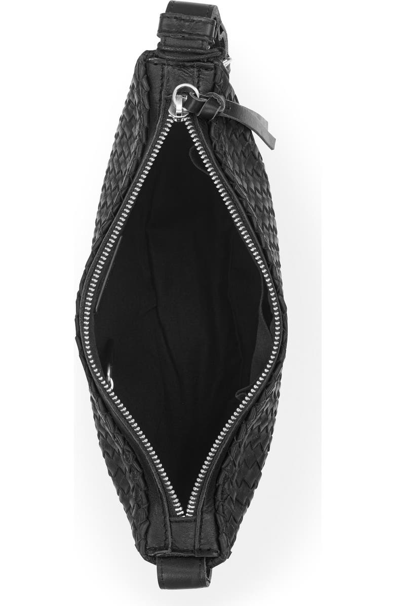 The Sak Tess Sling Leather Bag, Alternate, color, Woven Black