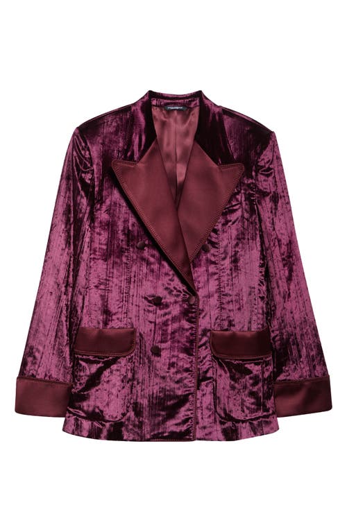Dolce & Gabbana Dolce&gabbana Double Breasted Velvet Jacket In F0130 Melanzana Scurissimo