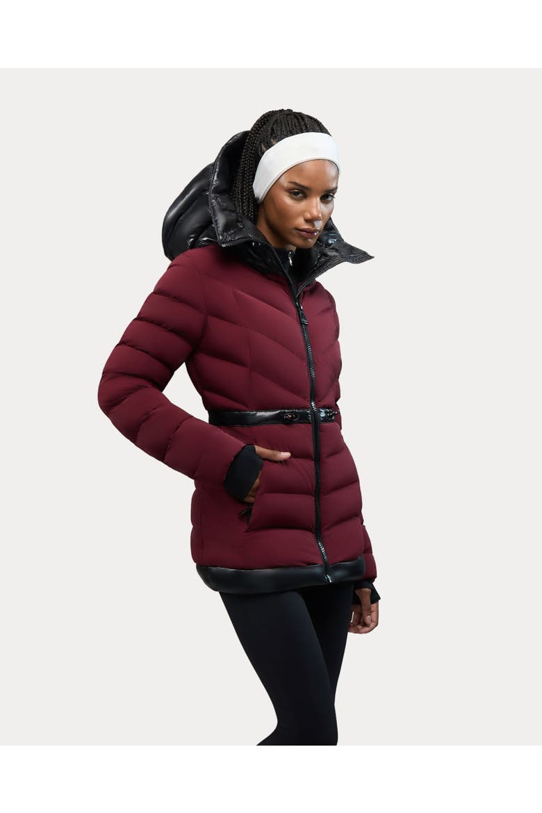 Everlong Lightweight Herringbone Quilted Puffer with Lustre Detailing, Alternate, color, Cabernet