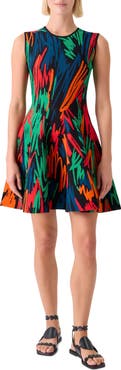 Akris punto Oversize Scribble Jacquard Knit Fit & Flare Dress