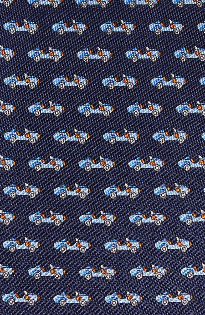 FERRAGAMO Salvatore Ferragamo Old School Race Car Print Silk Tie, Alternate, color,