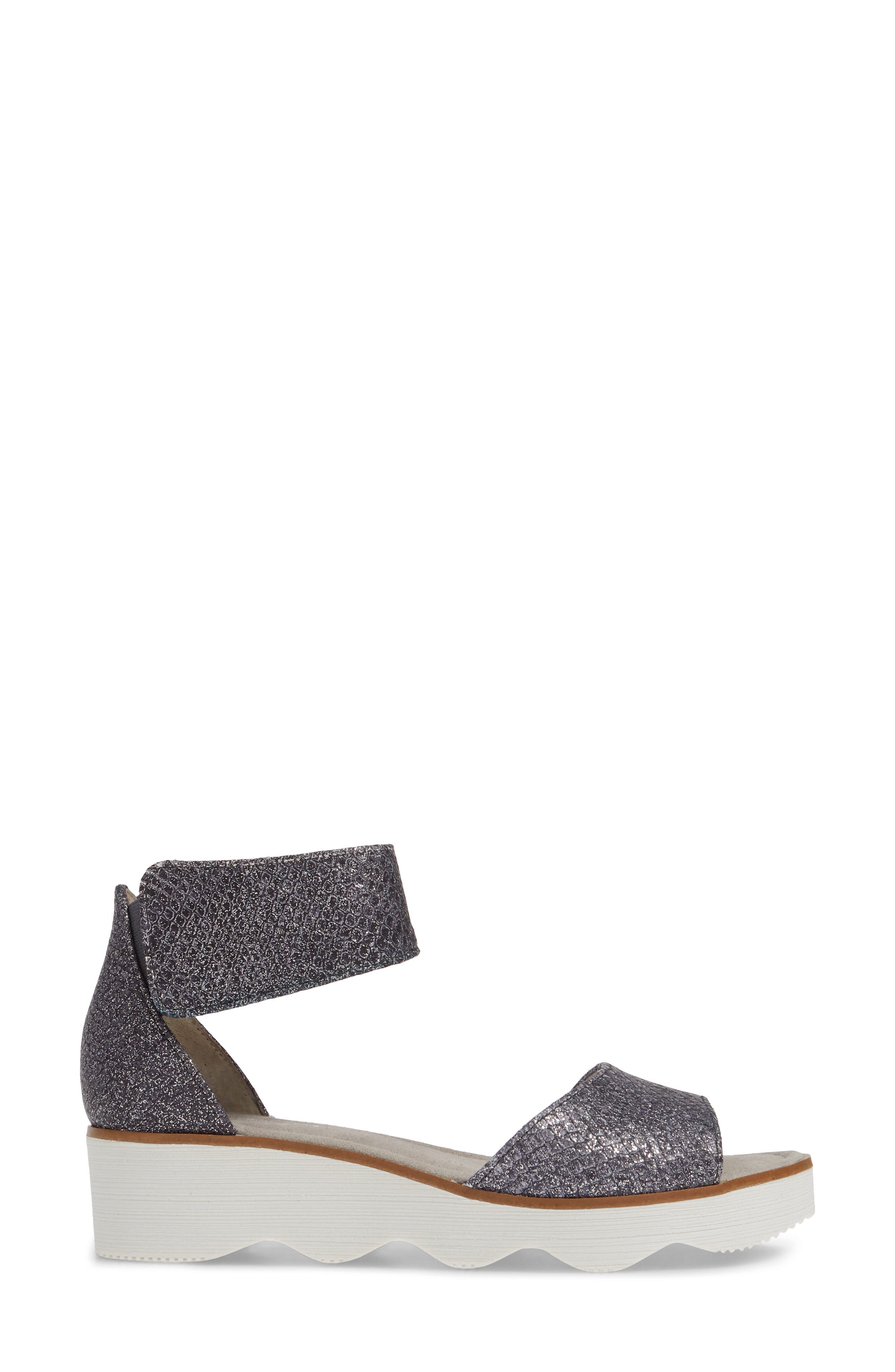 Wedge Sandal, Alternate, color, BLUE TEXTURED LEATHER