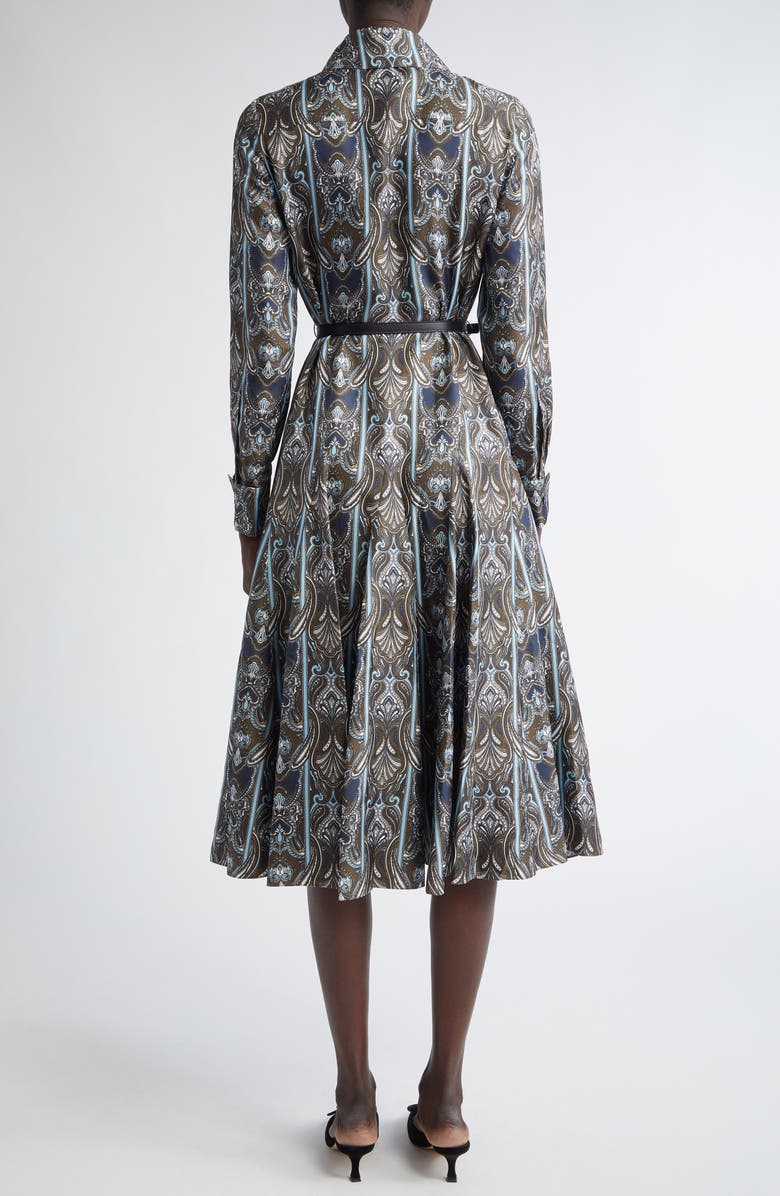 Emilia Wickstead Marione Paisley Long Sleeve Silk Twill Midi Dress, Alternate, color,