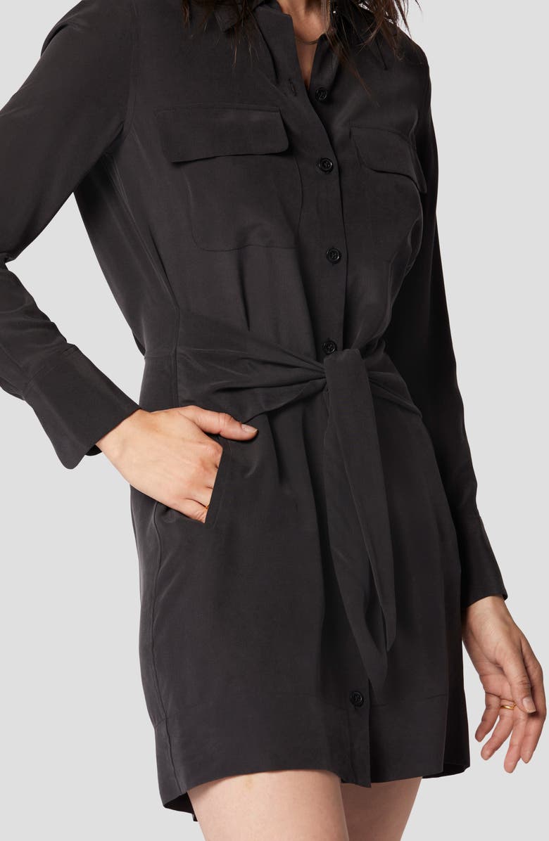 Equipment Bayler Long Sleeve Silk Shirtdress, Alternate, color,