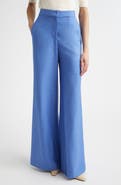 ST. JOHN Silk & Wool Wide Leg Trousers