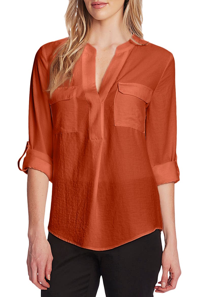 Matte Rumple Blouse, Main, color, BURNT COPPER