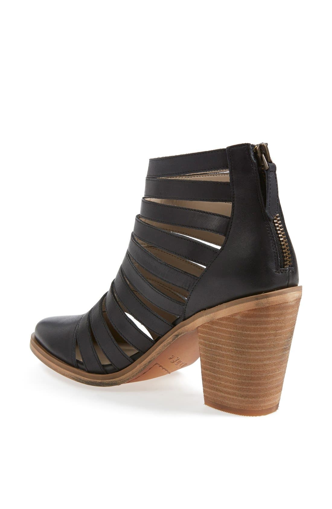 Hinge 'Dresden' Caged Leather Bootie, Alternate, color, 