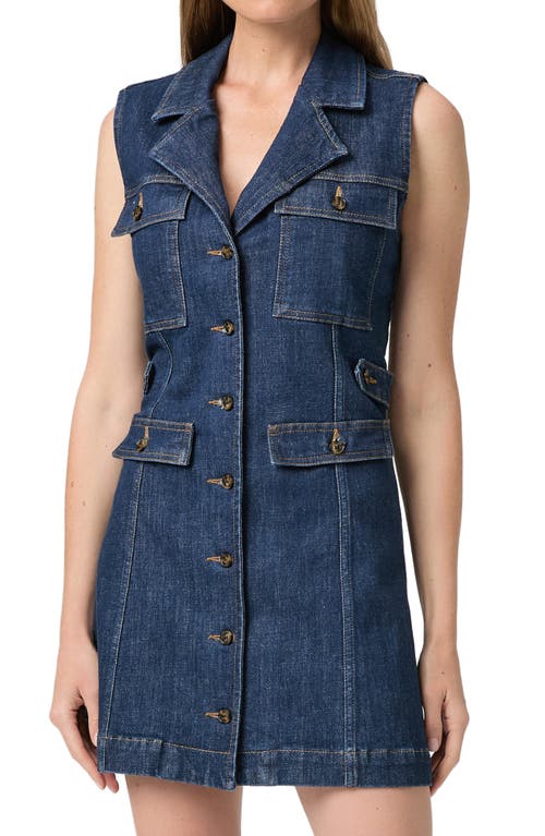 Paige Andria Sleeveless Denim Minidress In Blue