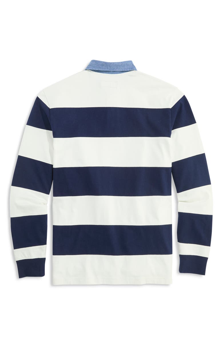 vineyard vines Pieced Stripe Organic Cotton Rugby Shirt, Alternate, color, Marshmallow