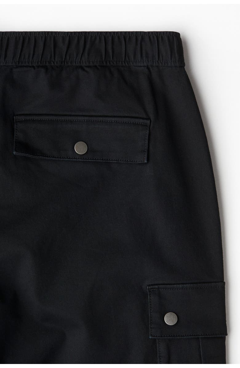 H&M Loose Fit Cargo Trousers, Alternate, color, Black