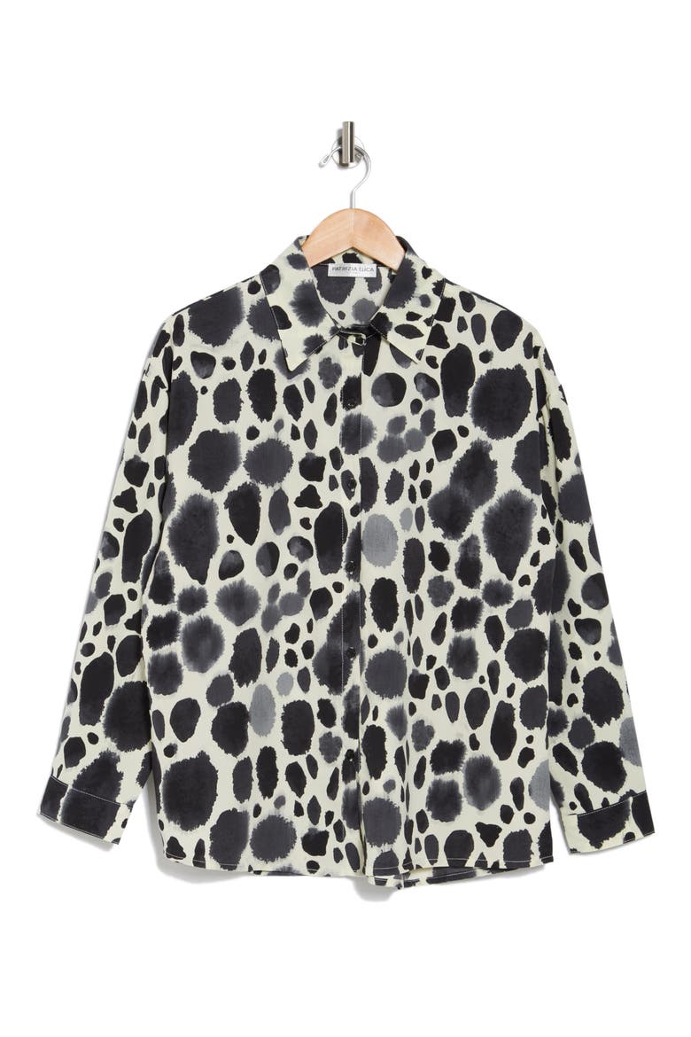 Oversize Button-Up Shirt, Alternate, color, GREY