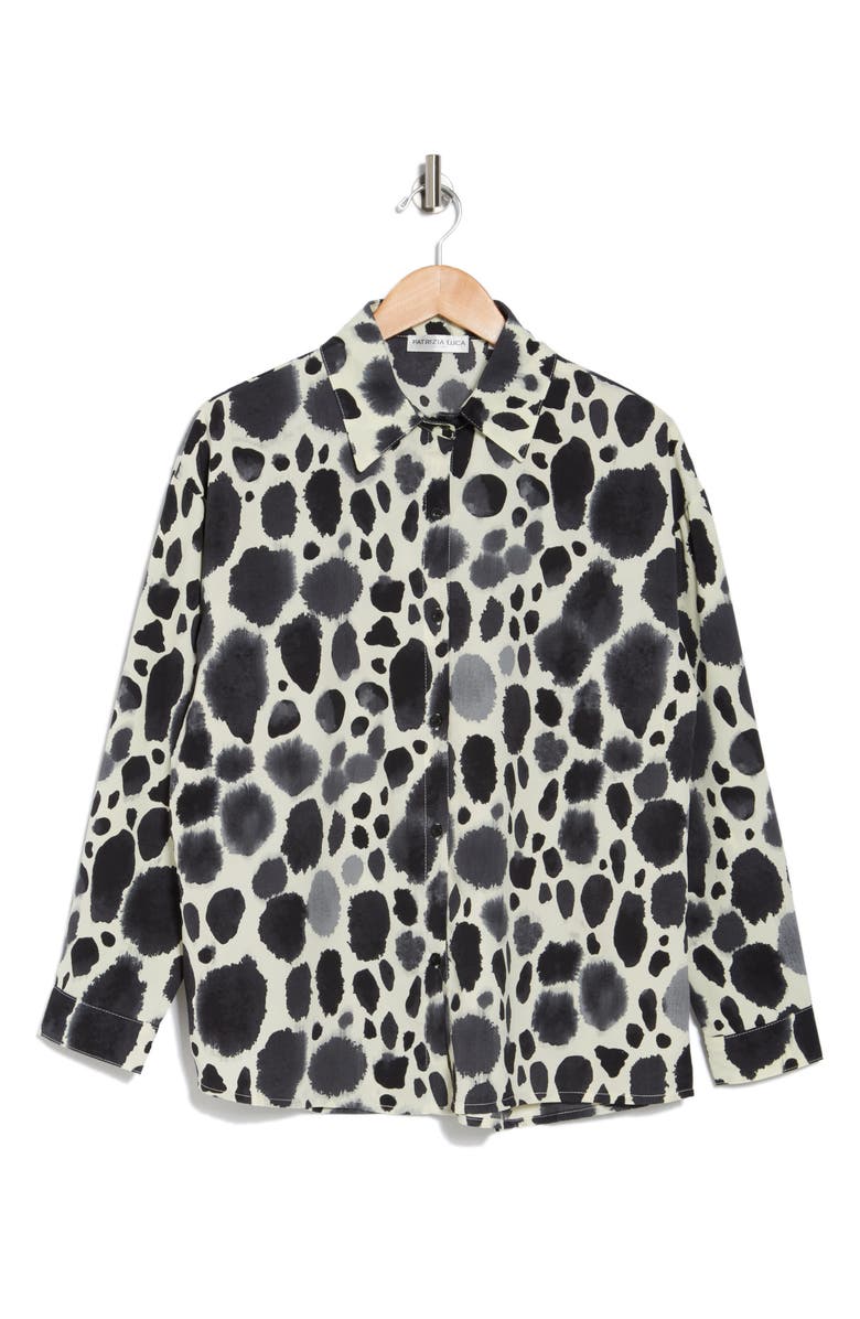 PATRIZIA LUCA Oversize Button-Up Shirt, Alternate, color, Grey