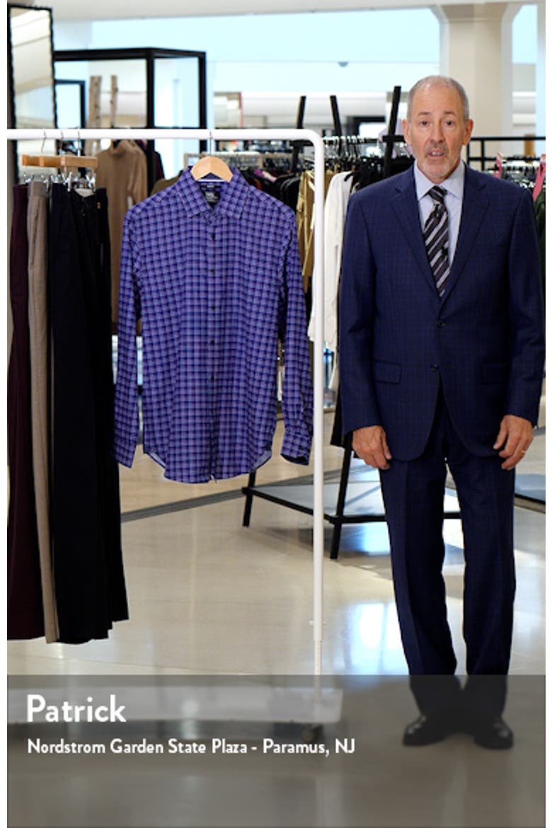 Shadow Check Stretch Performance Dress Shirt video