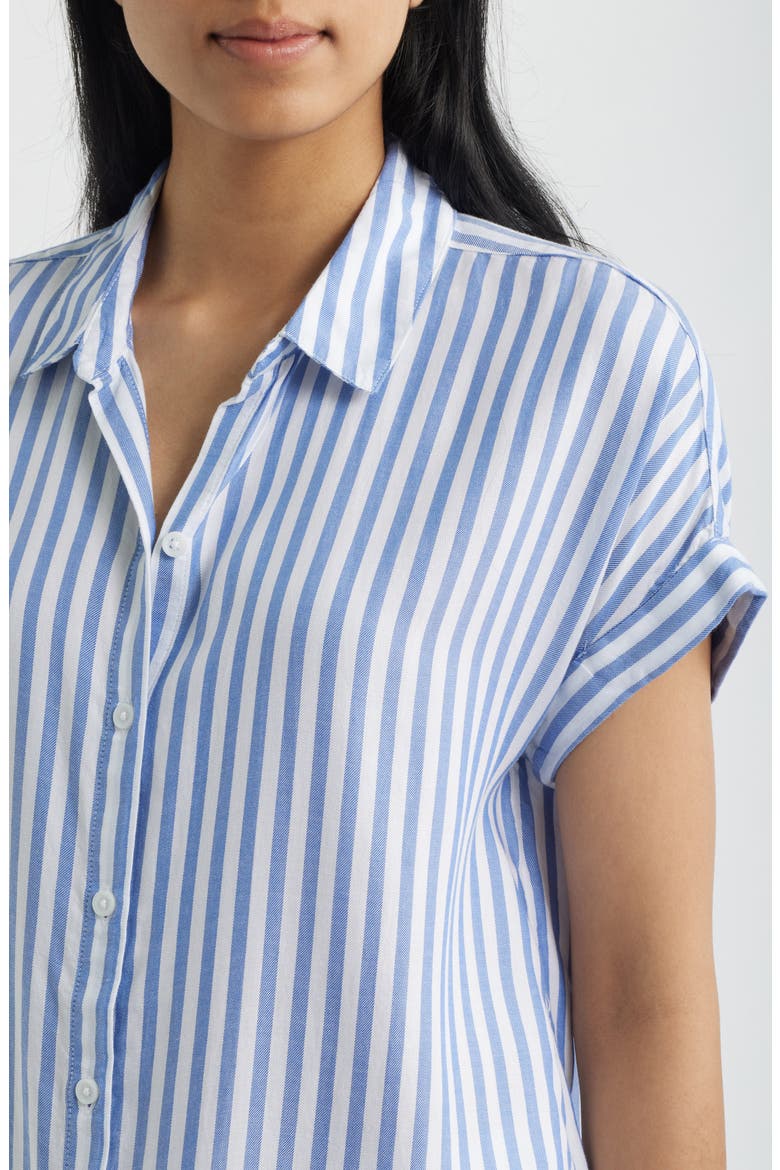 Kenzie Stripe Short Sleeve Button-Up Shirt, Alternate, color, SANTA CRUZ