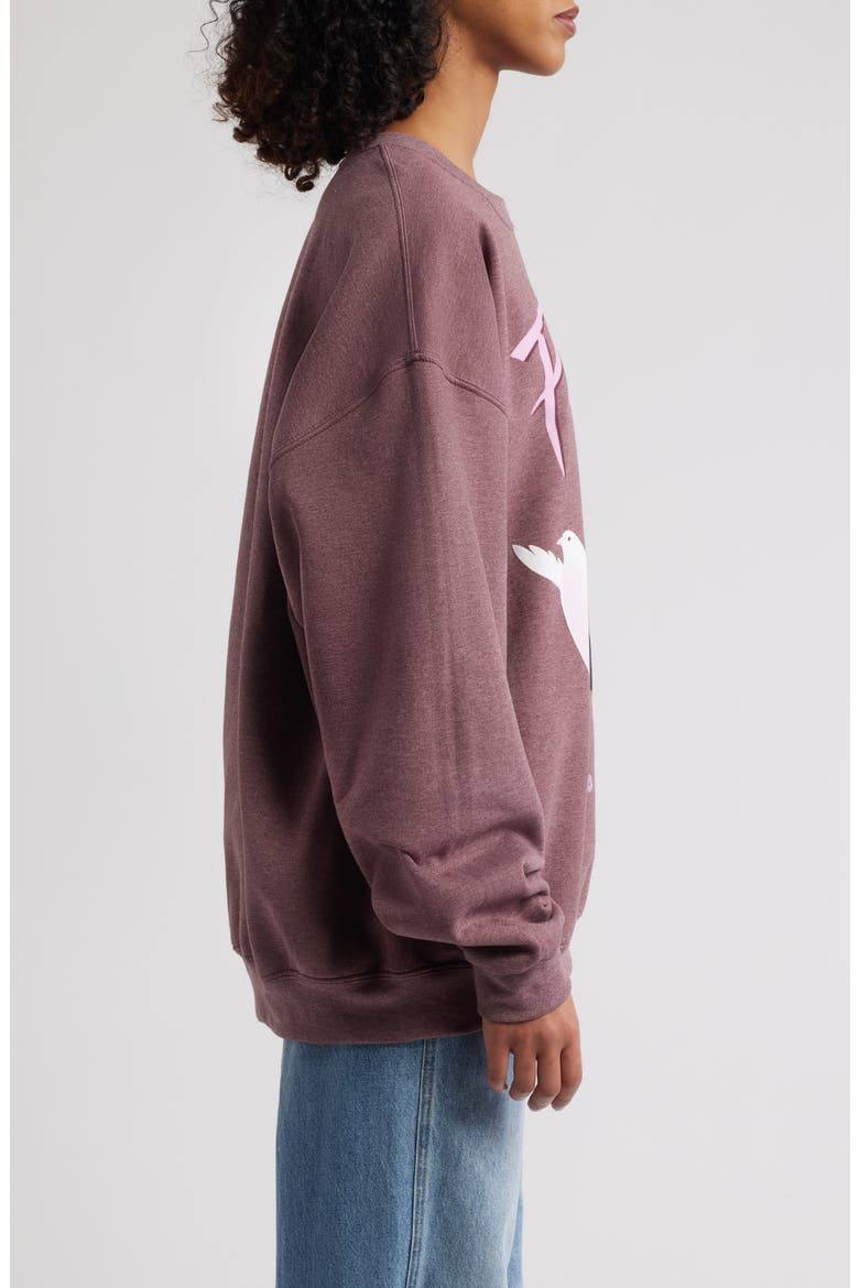Prince Birds Graphic Sweatshirt, Alternate, color, PLUM PIGMENT DYE