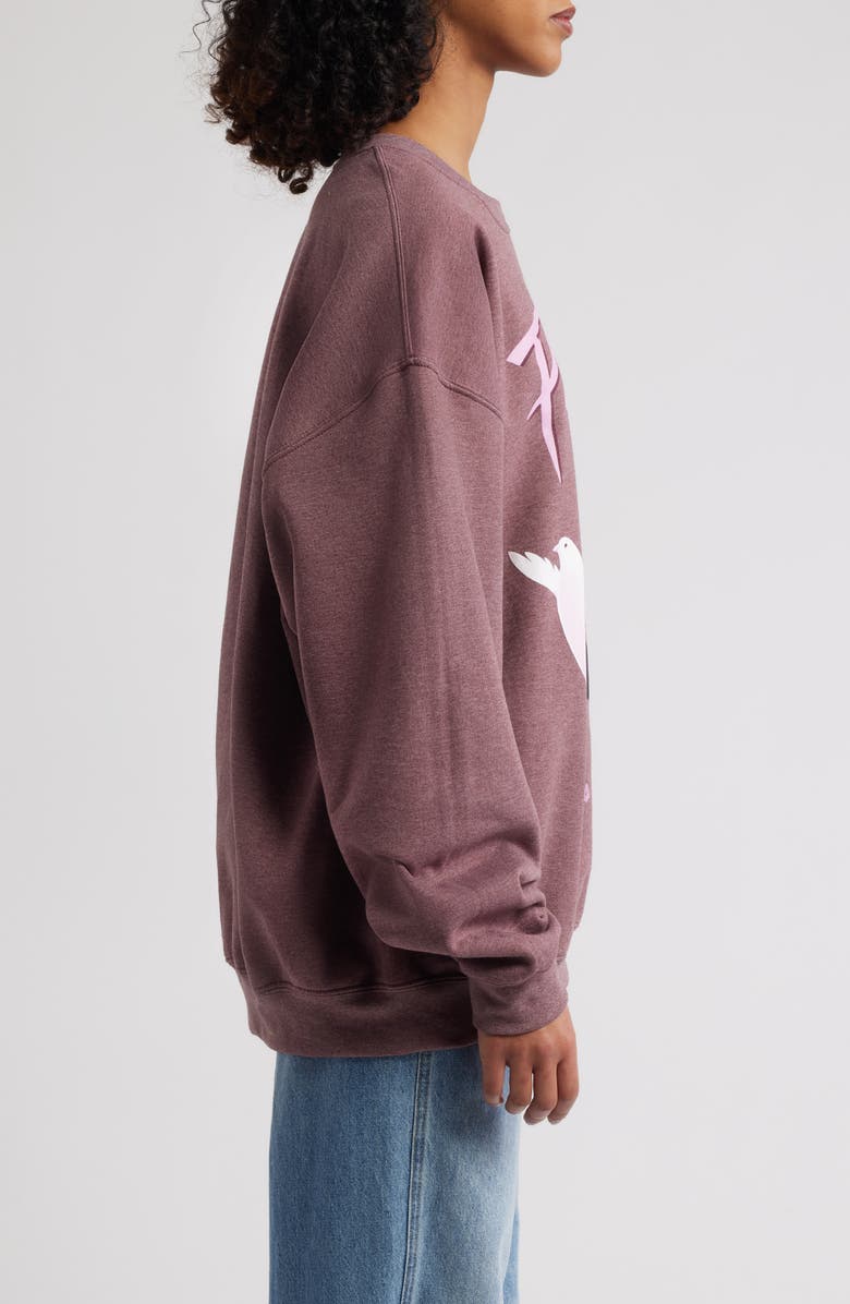 Merch Traffic Prince Birds Graphic Sweatshirt, Alternate, color, Plum Pigment Dye