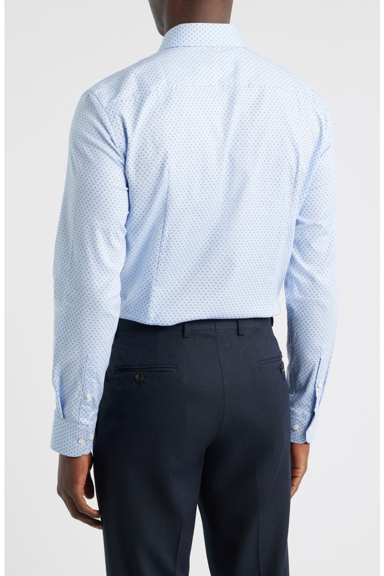 Hank Slim Fit Light Blue Neat Stretch Cotton Dress Shirt, Alternate, color, LIGHT/ PASTEL BLUE