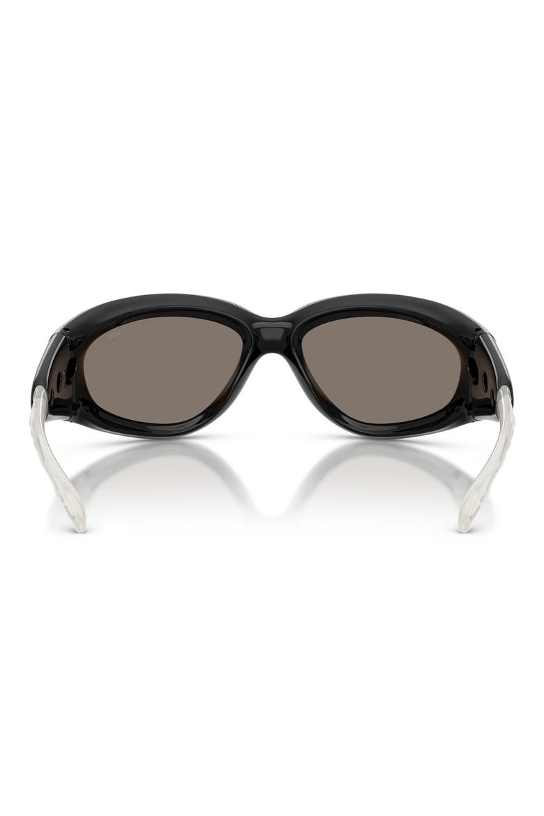 63mm Oversize Mirrored Pillow Sunglasses, Alternate, color, BLACK / GREY MIRROR SILVER