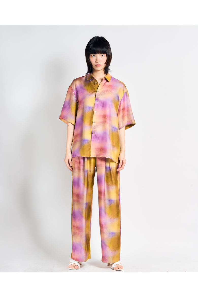 "Brooklyn" Oversized Silk Hawaii Shirt, Main, color, Pink