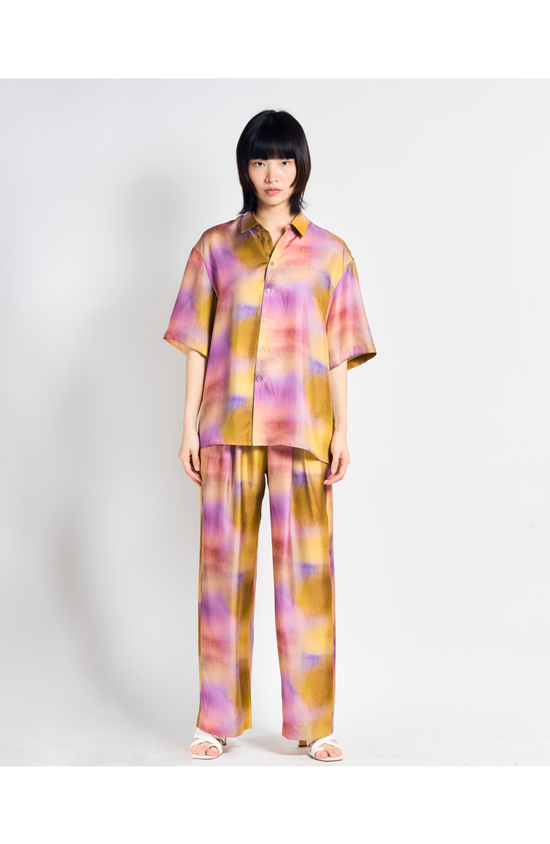 Lost Pattern NYC "Brooklyn" Silk Wide Leg Palazzo Pants, Main, color, Pink