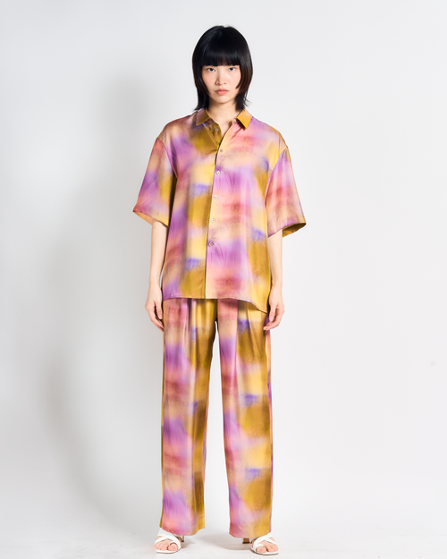Lost Pattern Nyc "brooklyn" Oversized Silk Hawaii Shirt In Multi
