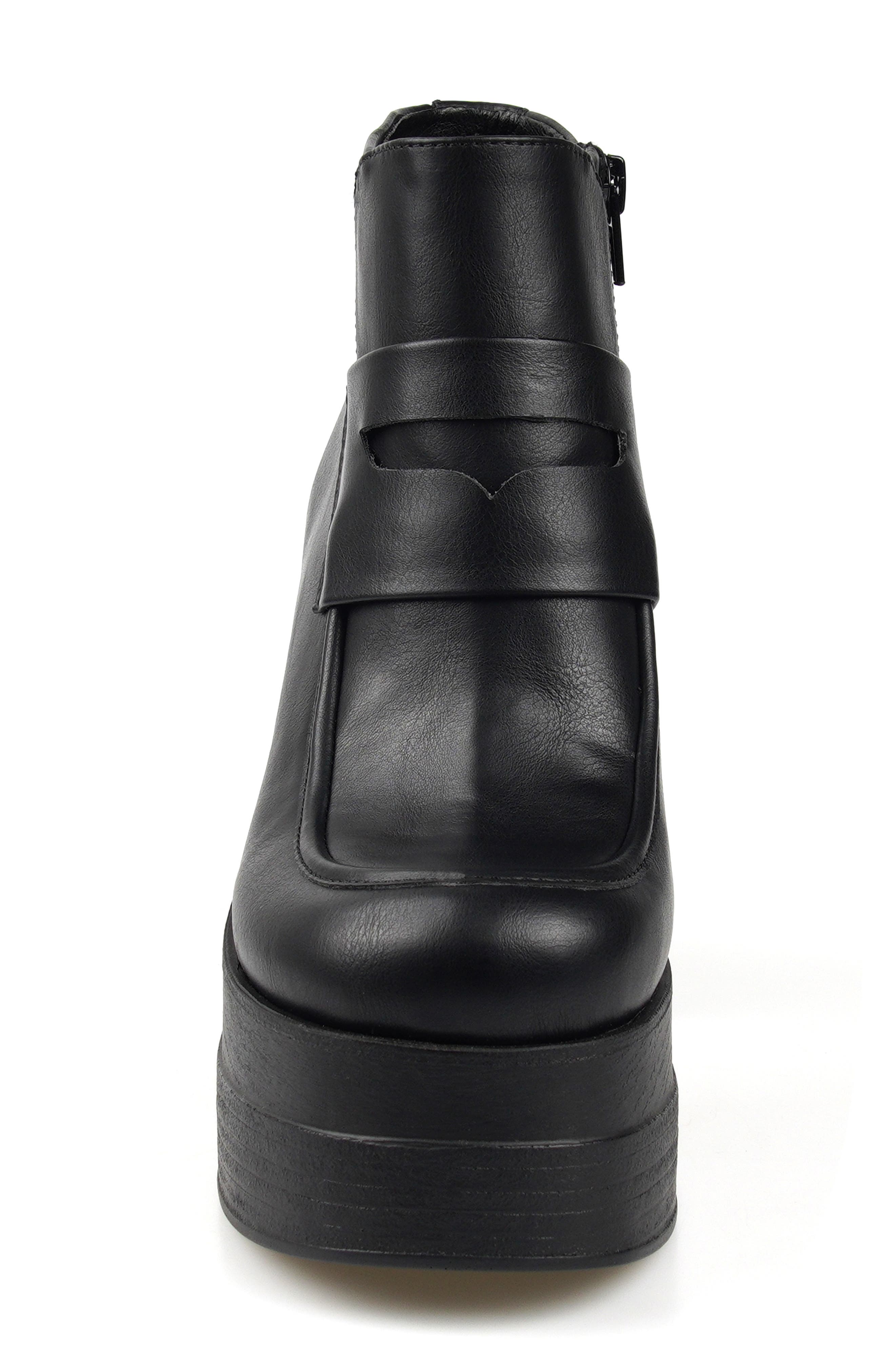 Candie's Alesia Platform Bootie, Alternate, color, Black Faux Leather