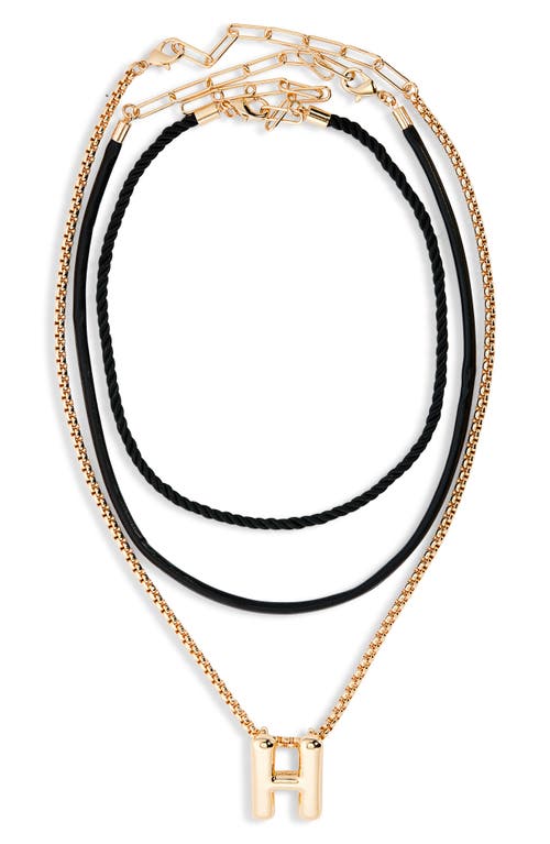 Open Edit Set Of 3 Interchangeable Initial Pendant Necklaces