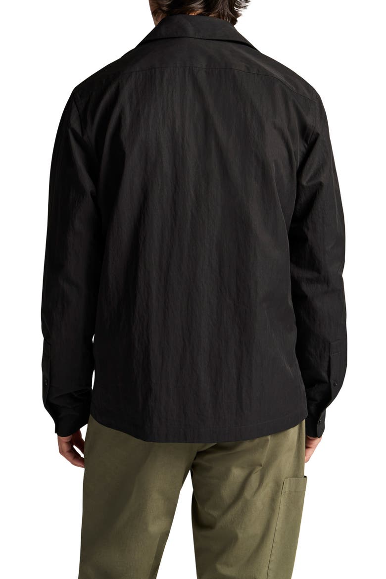 Cotton Blend Zip Shirt Jacket, Alternate, color, BLACK