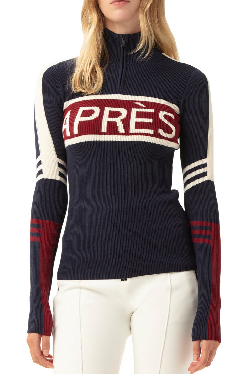 Alp N Rock Kate Quarter Zip Rib Sweater, Main, color, 