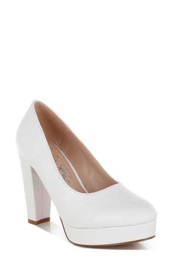 London Rag Damsor Platform Pump In White