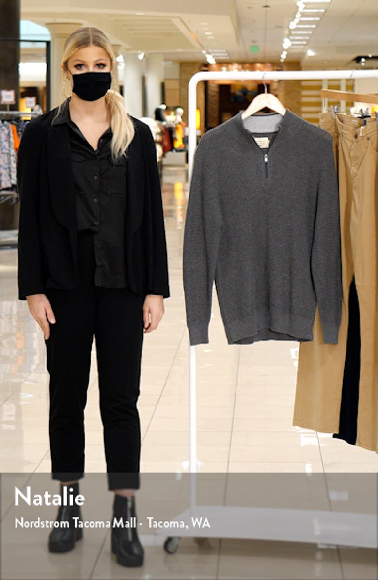 Waffle Knit Quarter Zip Pullover, sales video thumbnail