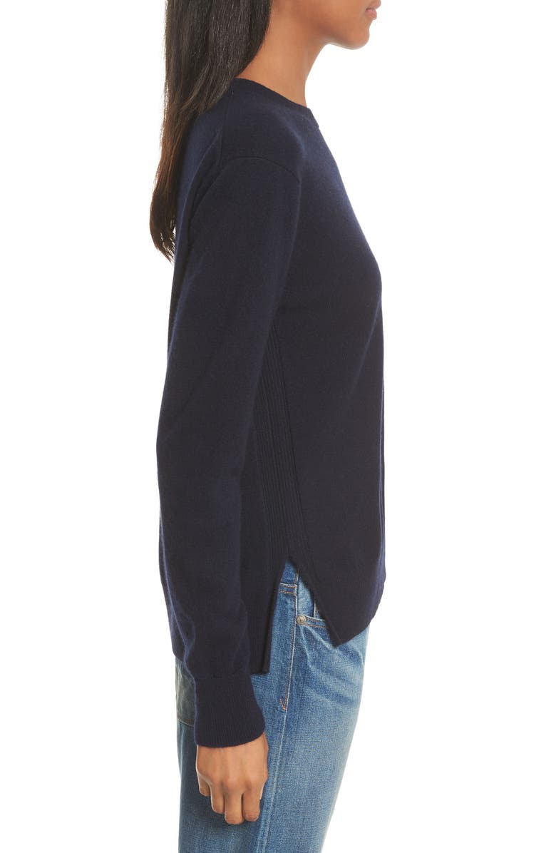 Vince Cashmere Step Hem Sweater, Alternate, color, 