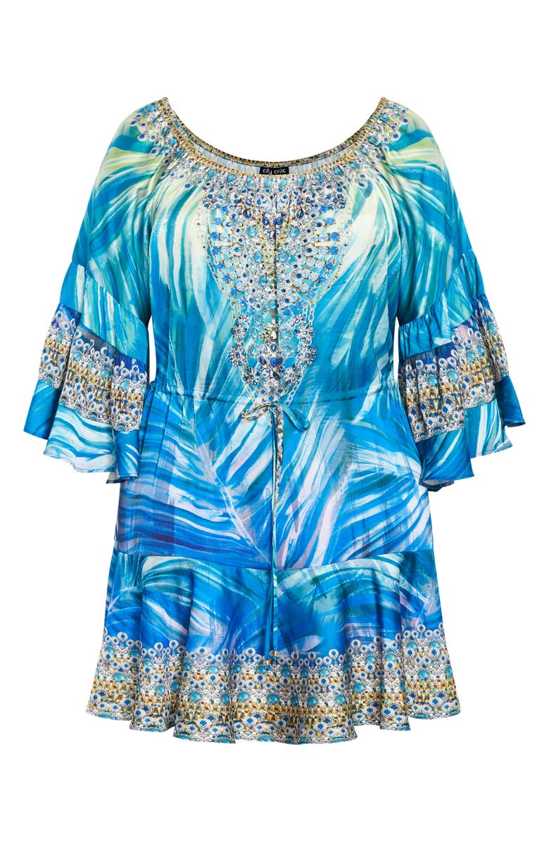 City Chic Summer Nights Off the Shoulder Minidress, Alternate, color, Afterglow