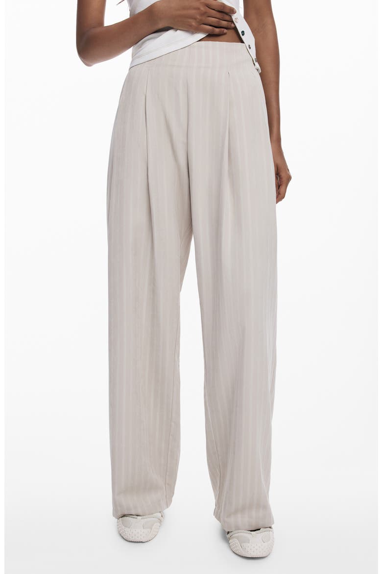 Pleat Front Wide Leg Pants, Main, color, BEIGE
