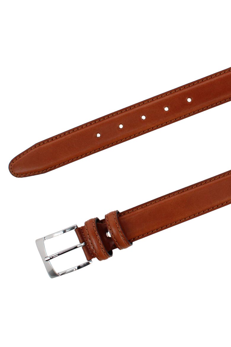 Vincenzo 35mm Premium Italian Leather Contrast Stitch Casual Dress Belt, Alternate, color, Congnac