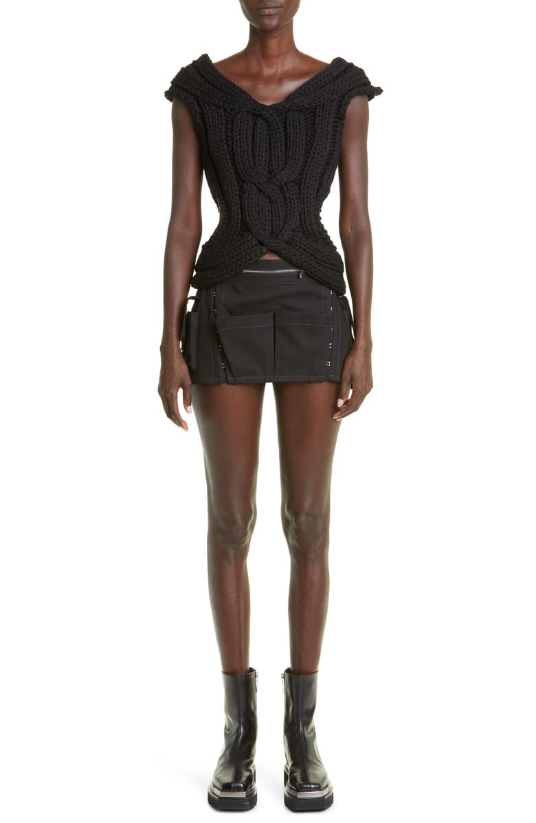 Dion Lee Cutout Cable Knit Sweater, Alternate, color, 