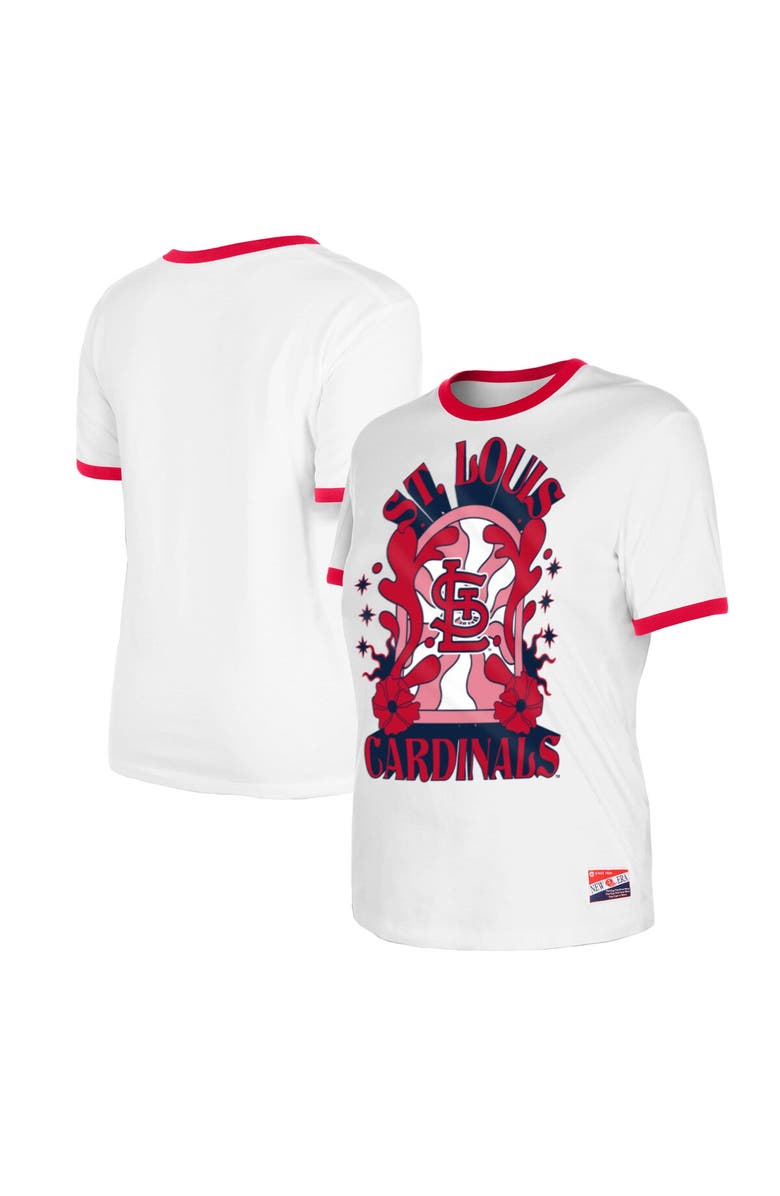 New Era Women's New Era White St. Louis Cardinals Oversized Ringer T-Shirt, Main, color, White