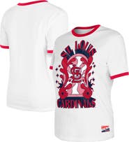 New Era Women's New Era White St. Louis Cardinals Oversized Ringer T-Shirt